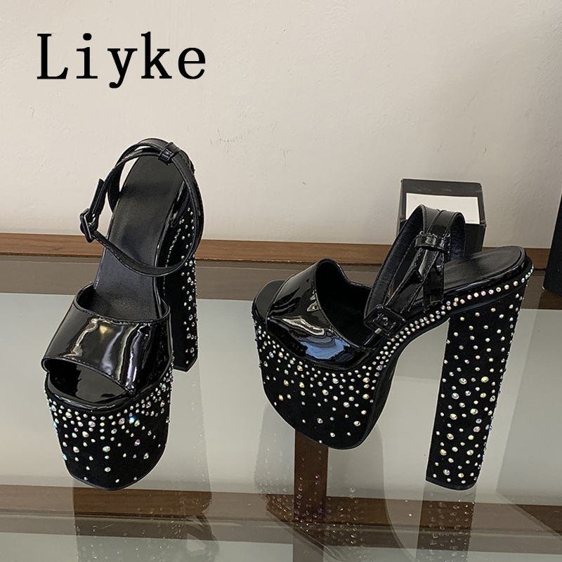 Wedding Super - Liyke Fashion Crystal Rhinestone Thick High