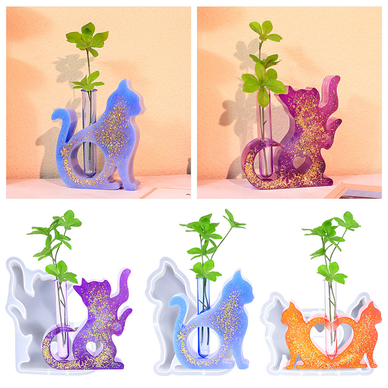 Flower Girl Basket - Cat Shaped Resin Molds Vase Silicone