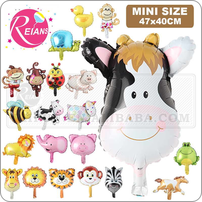 Wedding Zoo - Mini Animal Head Foil Balloon, Safari