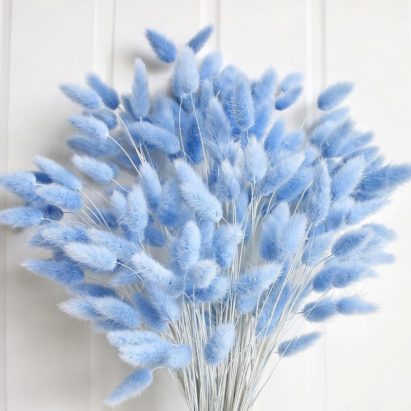 Flower Girl Basket - 100PCS Blue Hare's-tail Grass Bunny Rabbit