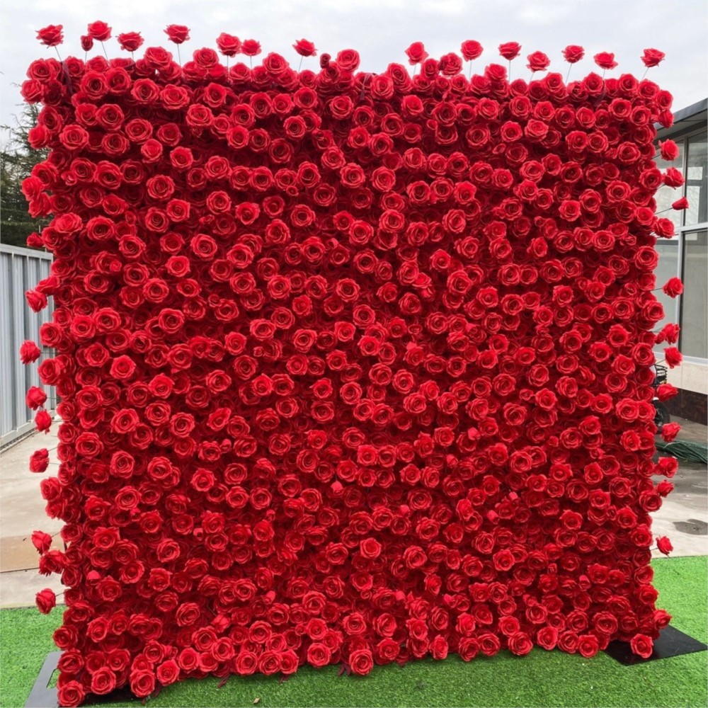 Uflower Red Rose 5D Cloth Flow - Wedding Backdrop Curtain review and price