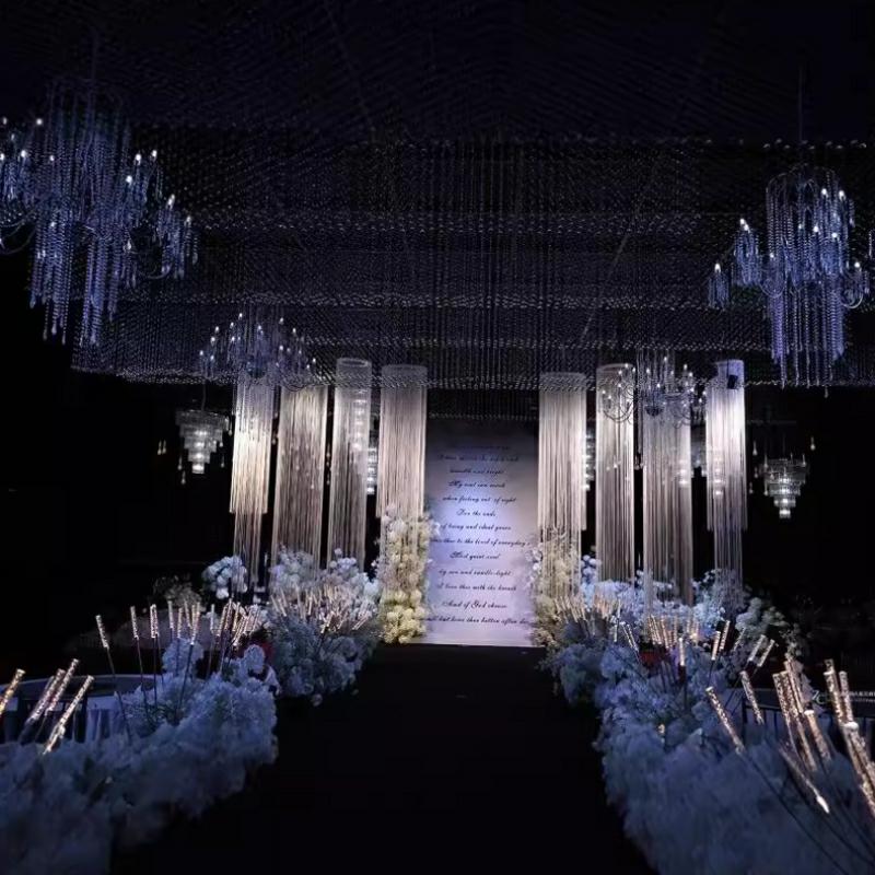 3PCS White Encrypted Line Curt - Wedding Backdrop Curtain review and price