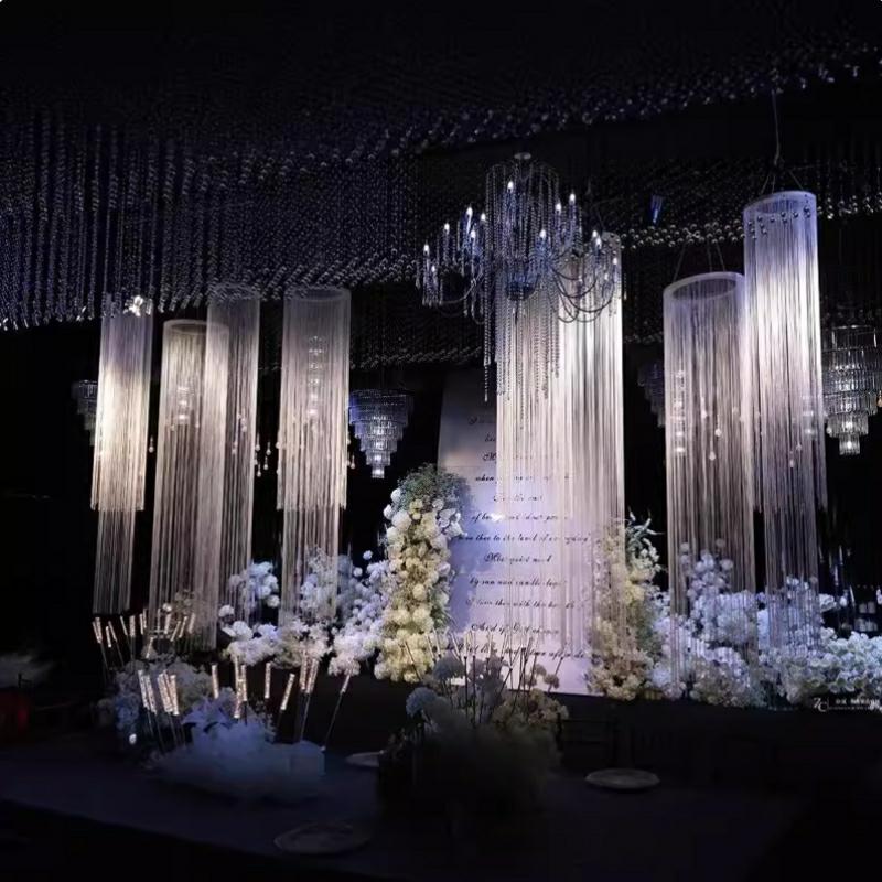 3PCS White Encrypted Line Curt - Wedding Backdrop Curtain review and price