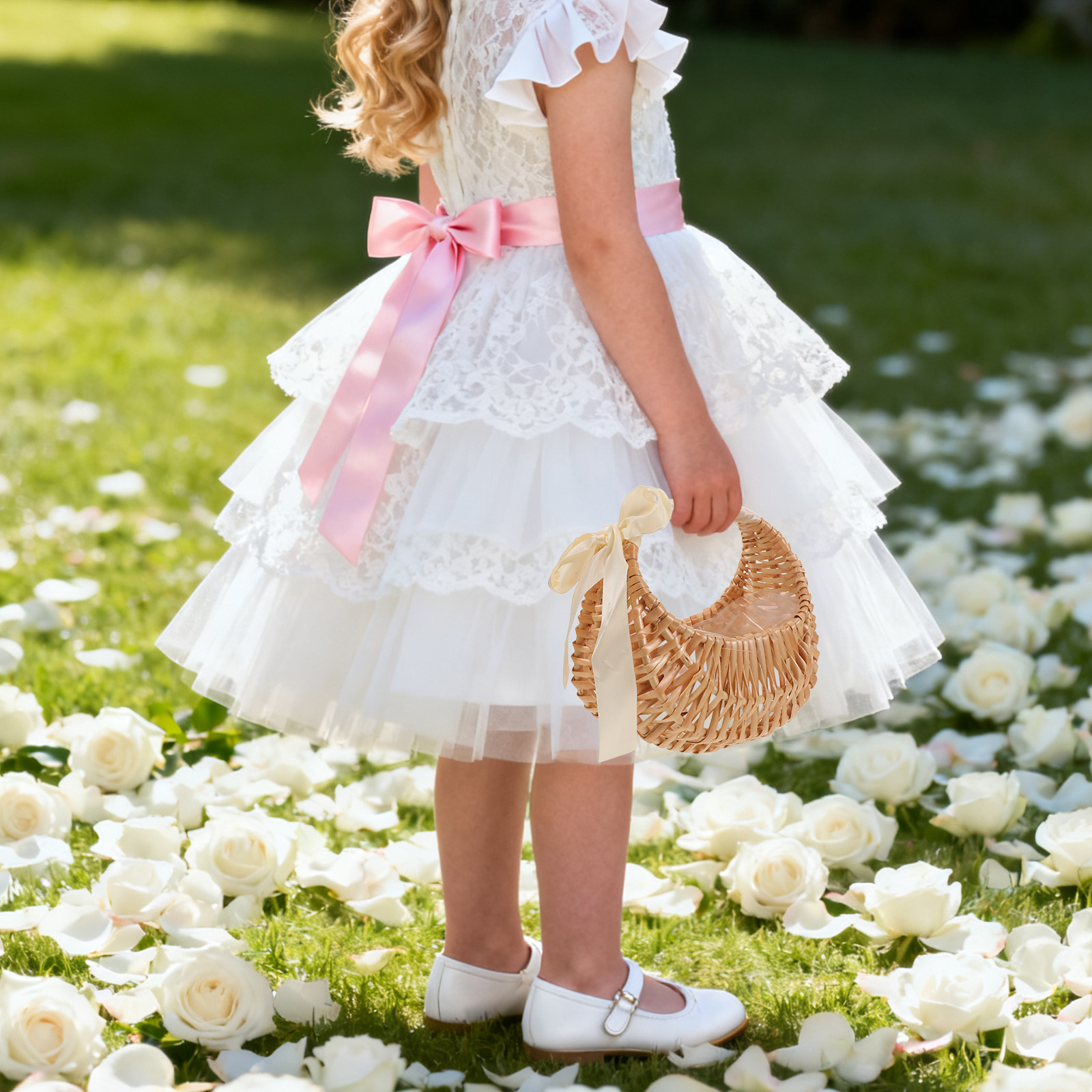 Flower Girl Basket Handmade Wo - Wedding Ceremony Supply review and price