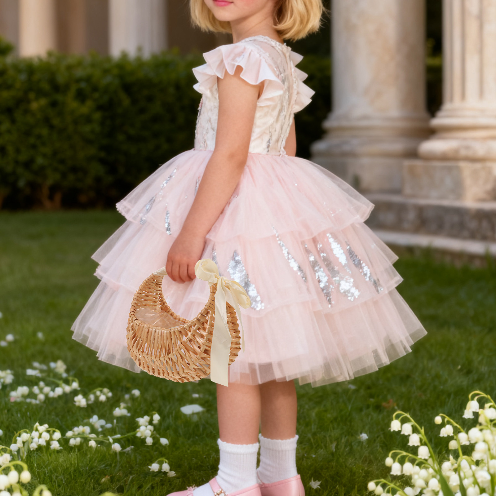 Flower Girl Basket Handmade Wo - Wedding Ceremony Supply review and price