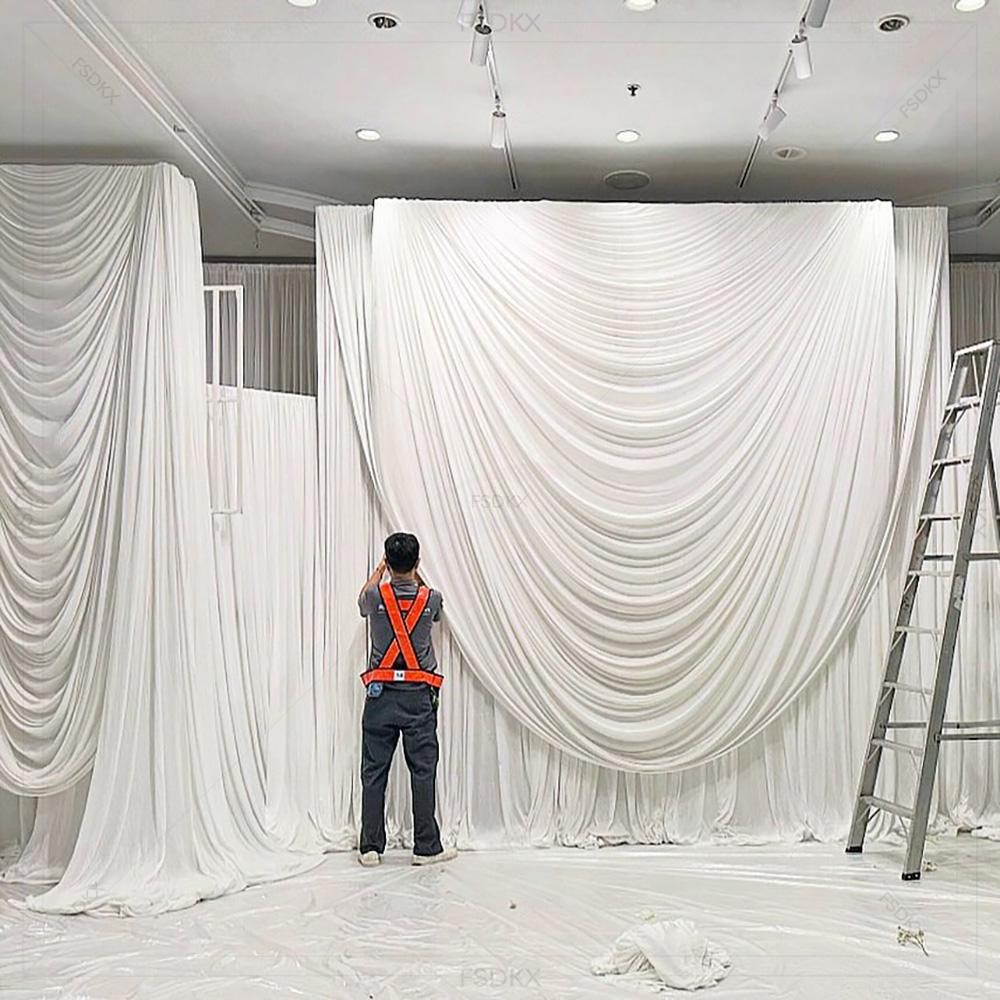 FSDKX Cheap White Ice Silk Clo - Wedding Backdrop Curtain review and price