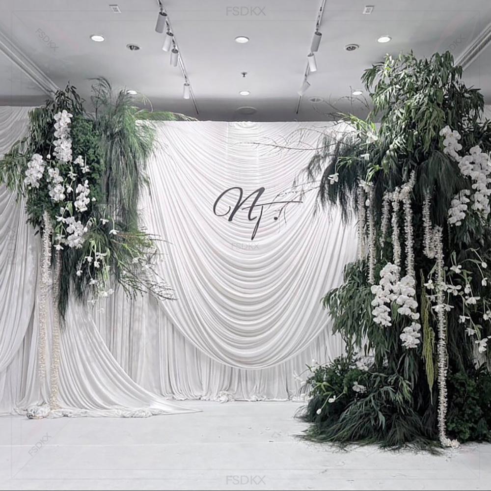 FSDKX Cheap White Ice Silk Clo - Wedding Backdrop Curtain review and price