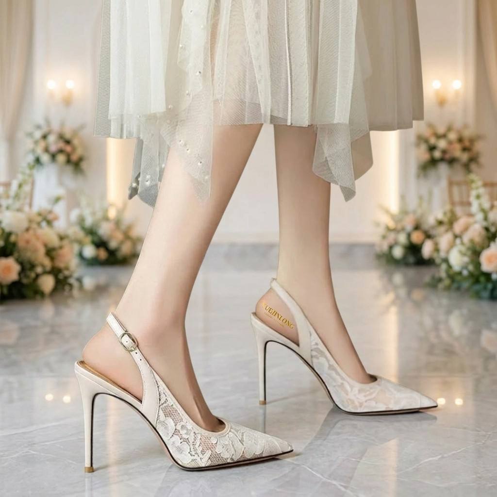 Sexy Sharp Toe Lace Mules Wome - Wedding Super review and price