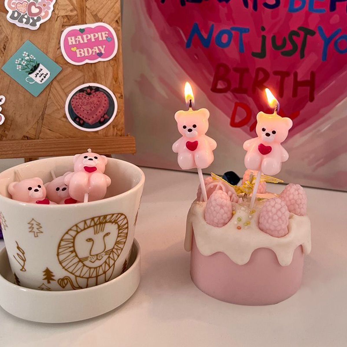 5pcs Cartoon Hug Bear Candle S - Unity Candle Set review and price