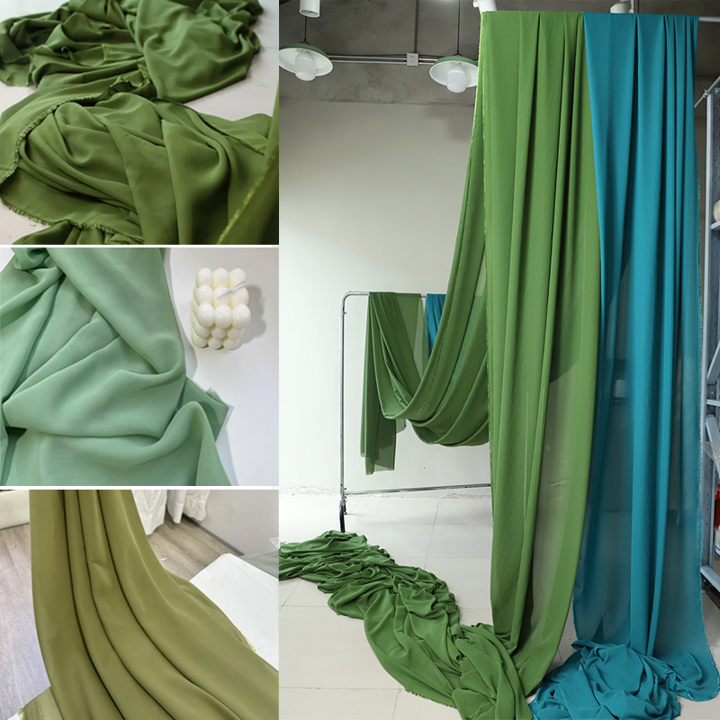 Olive Avocado Green Chiffon Fa - Wedding Backdrop Curtain review and price
