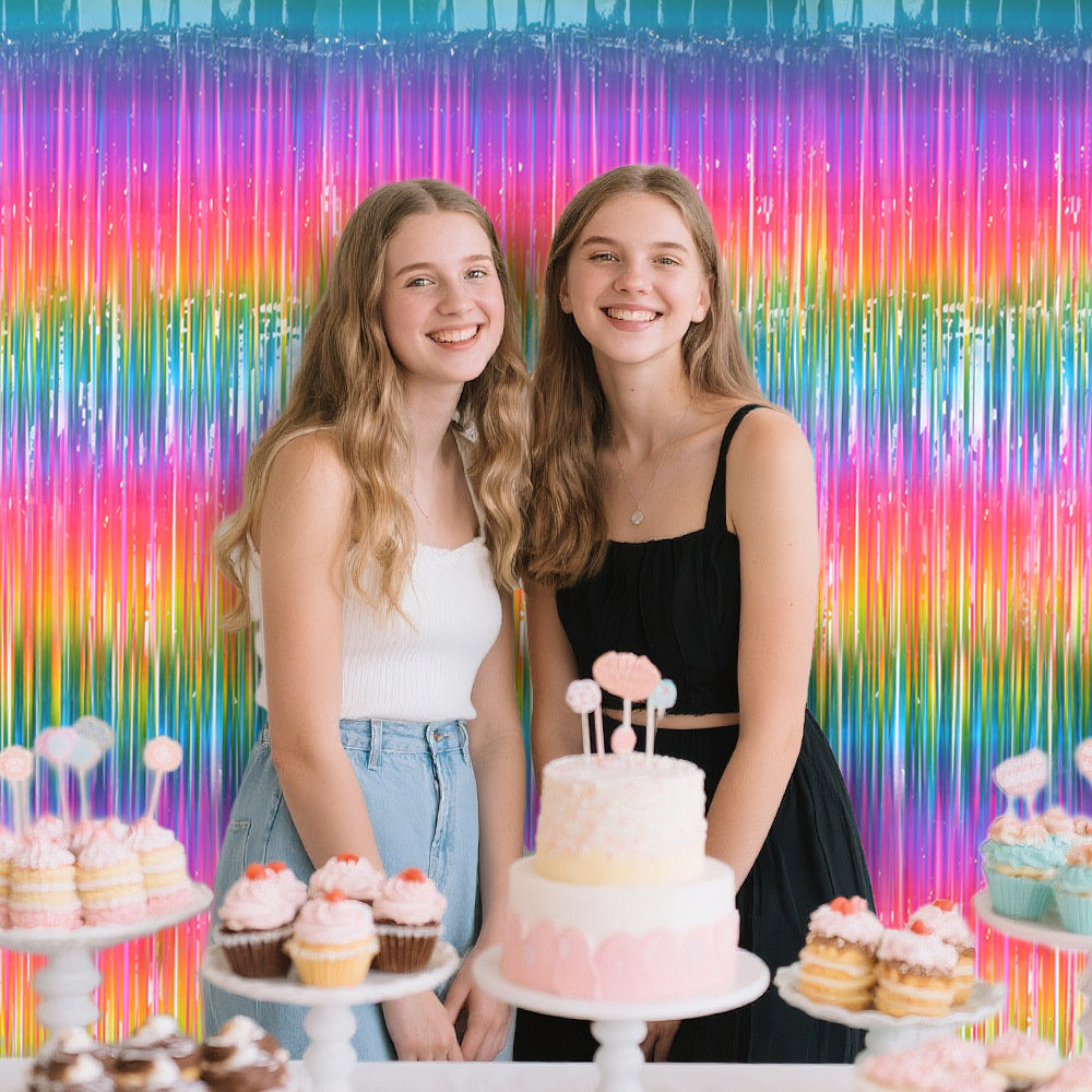 Rainbow Foil Fringe Curtain Ma - Wedding Backdrop Curtain review and price