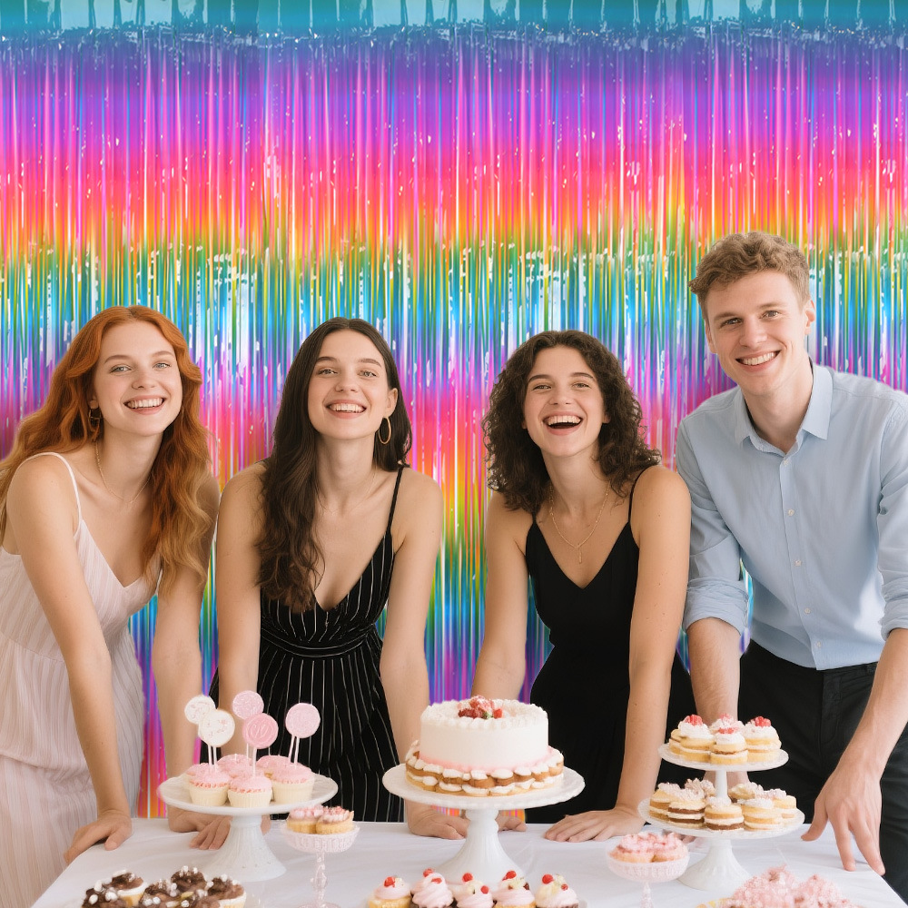 Rainbow Foil Fringe Curtain Ma - Wedding Backdrop Curtain review and price