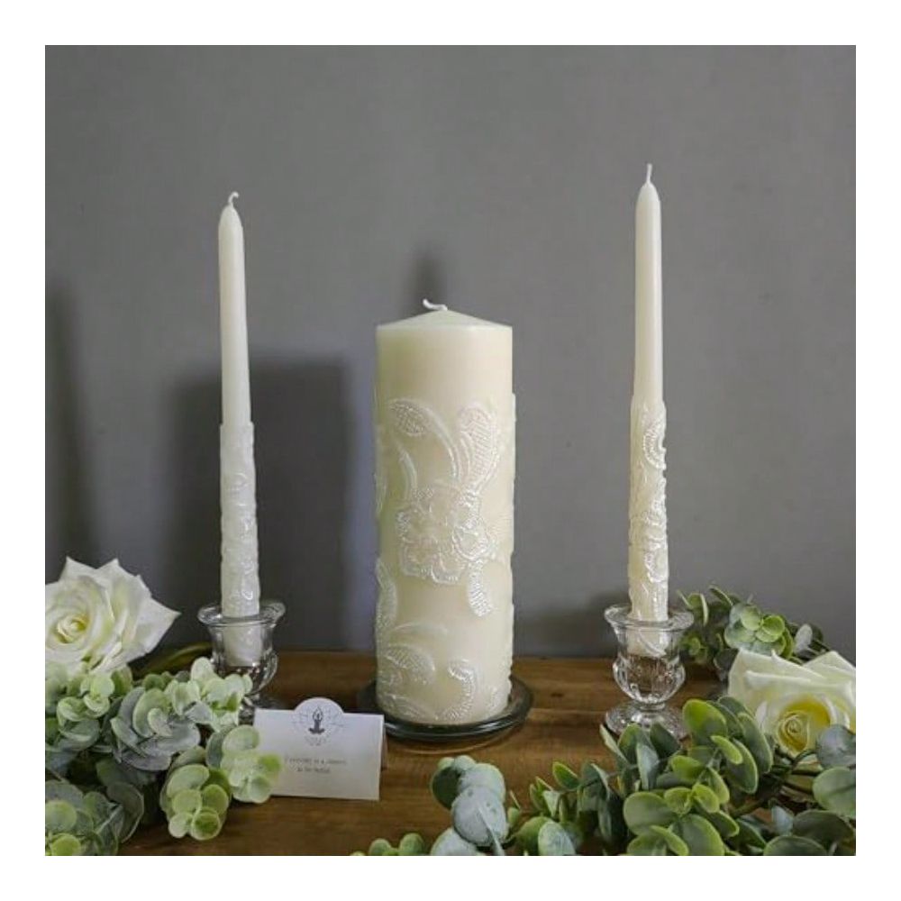 Inch High Cream Wedding Unity  - Unity Candle Set review and price