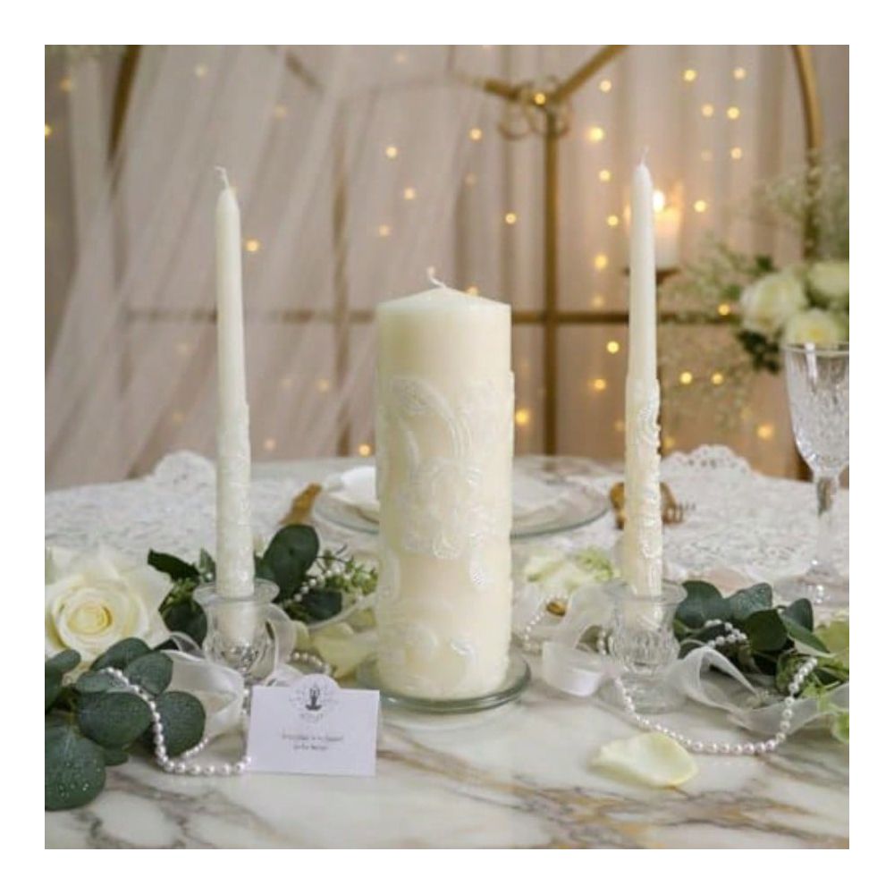 Inch High Cream Wedding Unity  - Unity Candle Set review and price