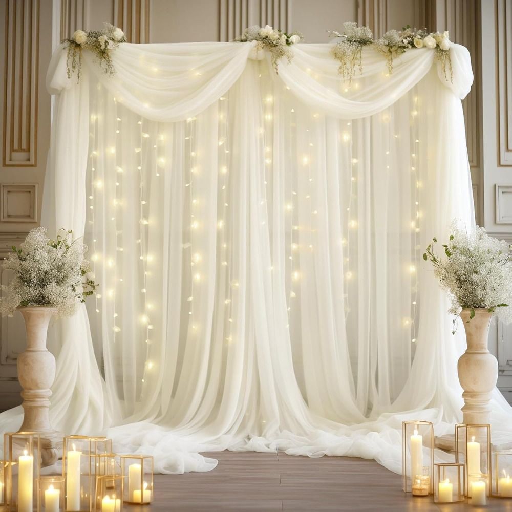 Curtains White Wedding Backdro - Wedding Backdrop Curtain review and price