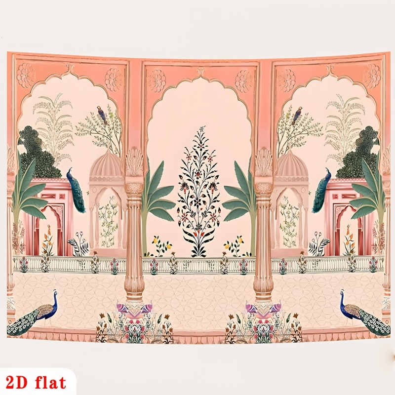 Ornate Mughal Floral Peacock B - Wedding Backdrop Curtain review and price