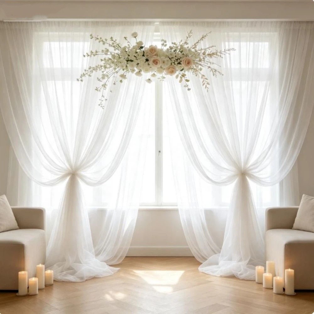 Transparent Tulle Curtains Fes - Wedding Backdrop Curtain review and price