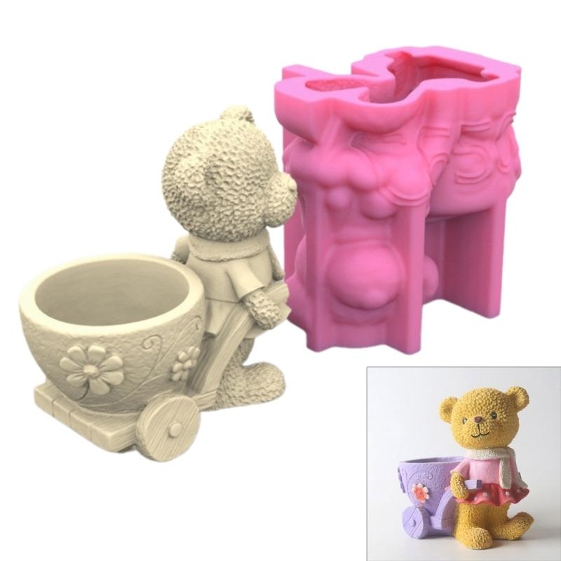Lovely Bear Gypsum Silicone Mo - Flower Girl Basket review and price