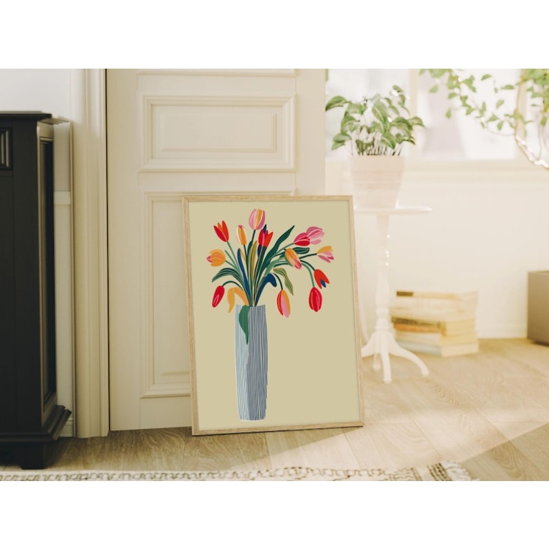 2pcs Tulip Flowers Canvas Wall - Flower Girl Basket review and price
