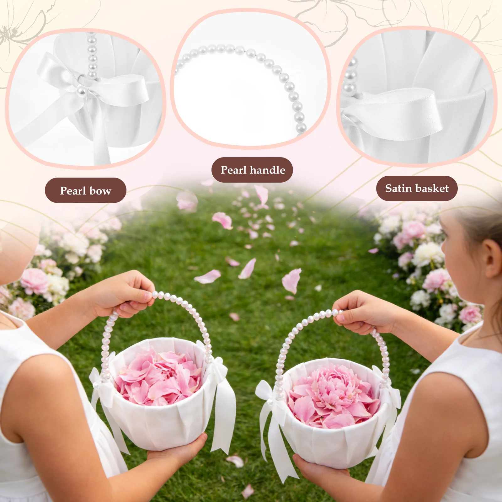 2Pcs Wedding Flower Girl Baske - Wedding Ceremony Supply review and price