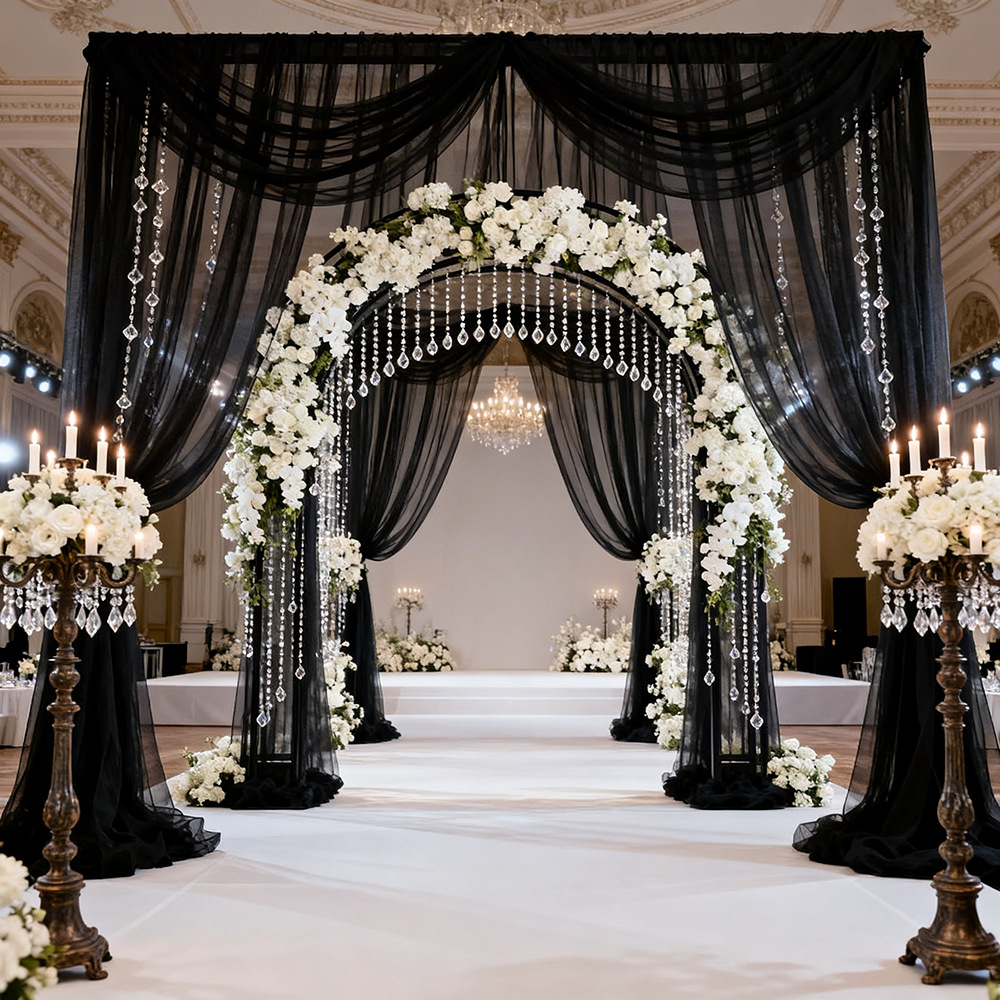 Extra Long Semi Transparent Tu - Wedding Backdrop Curtain review and price